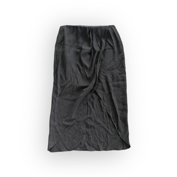 Aritzia Wilfred Pursuit Black Draped Cross-Front Tulip Pencil Skirt - Picture 2 of 5